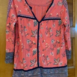 Lucky Brand Floral Pink Blouse